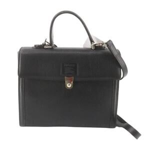 Authentic Vintage Burberrys of London Black Leather Satchel Doctor Style Bag